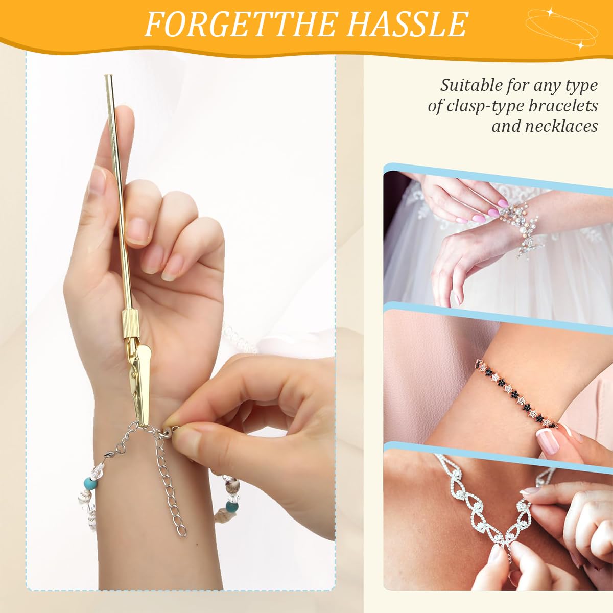 SANNIDHI Bracelet Helper Tool Metal Clasp Helper Fastener for Bracelet, Necklace, Jewelry, Watch - Easyt to Use SANNIDHI Bracelet Helper Tool Metal Clasp Helper Fastener for Bracelet, Necklace, Jewelry, Watch - Easyt to Use